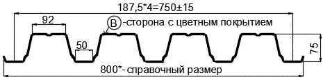 Фото: Профнастил Н75 х 750 - B (ПЭ-01-9002-0.7) в Протвино