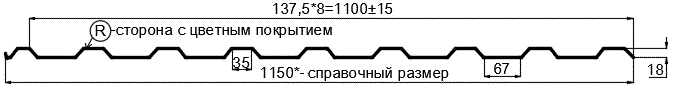 Фото: Профнастил МП20 х 1100 - R (ПЭ-01-7016-0.4±0.08мм) в Протвино