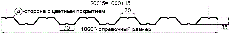 Фото: Профнастил НС35 х 1000 - A (ПЭ-01-1014-0.45) в Протвино