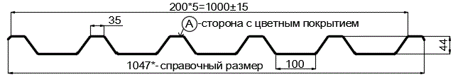 Фото: Профнастил С44 х 1000 - A (ПЭ-01-1014-0.45) в Протвино