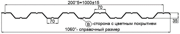 Фото: Профнастил НС35 х 1000 - B (PURETAN-20-RR23-0.5) в Протвино