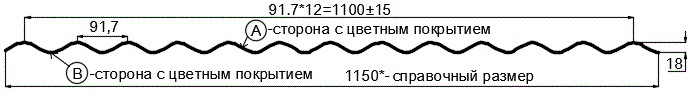 Фото: Профнастил МП18 х 1100 - A (ECOSTEEL_MA_Д-12-Античный Дуб-0.45) в Протвино