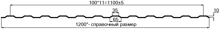 Фото: Профнастил оцинкованный МП10 х 1100 (ОЦ-01-БЦ-0.4) в Протвино