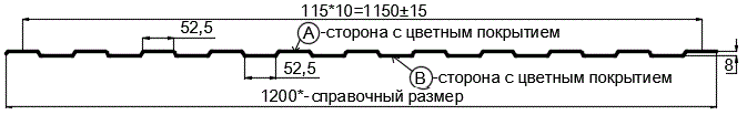 Фото: Профнастил С8 х 1150 - B (ECOSTEEL_MA_Д-01-Мореный дуб-0.5) в Протвино