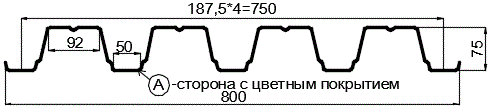 Фото: Профнастил Н75 х 750 - A (ПЭ-01-1015-0.7) в Протвино