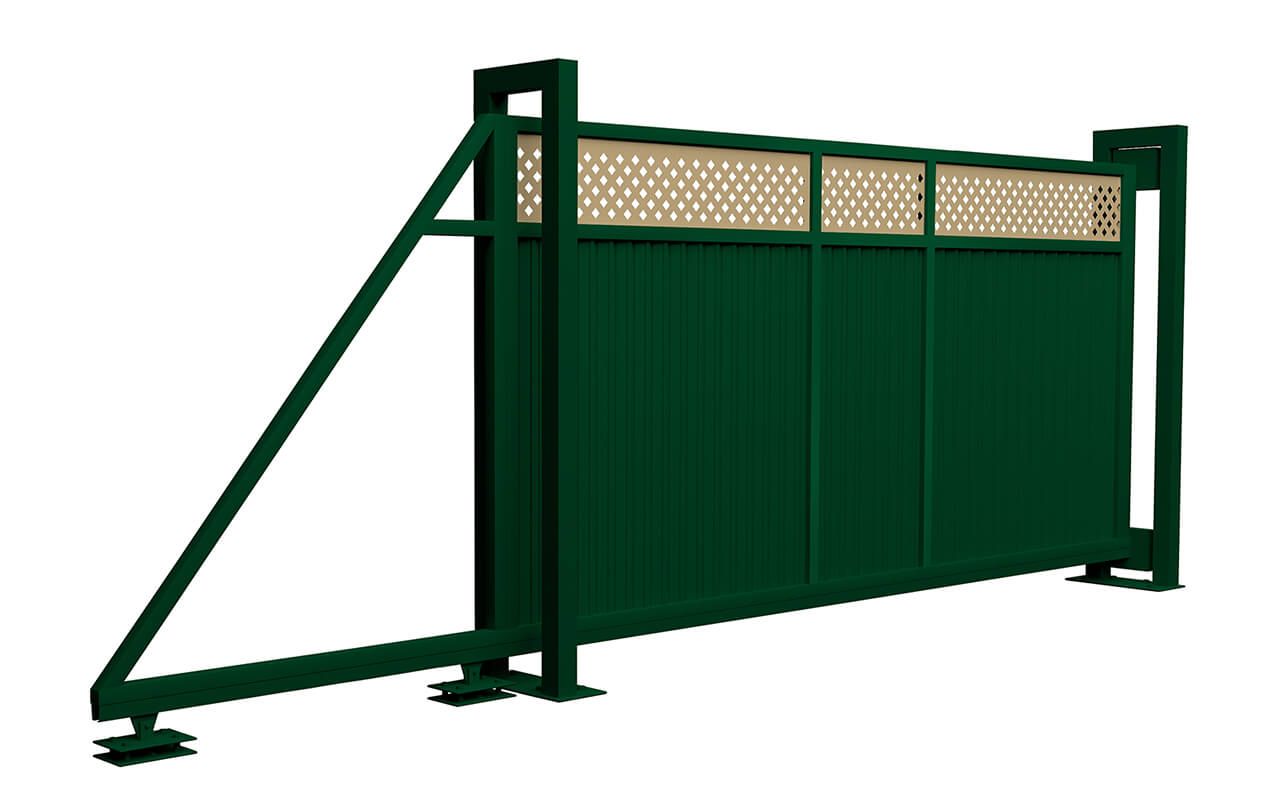 Ворота откатные Estet Plus 2,4х4,5 RAL 6005/1014